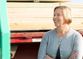 A Lampert Lumber employee