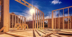 New construction of a house/Framed New Construction of a House/Building a new house from the ground up