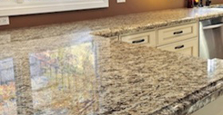 Modern luxury kitchen interior with granite countertop