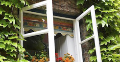 open window in rural house