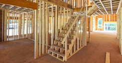 Interior framing of a new house under construction