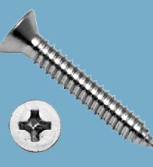 profile and top view of a stainless steel fastener