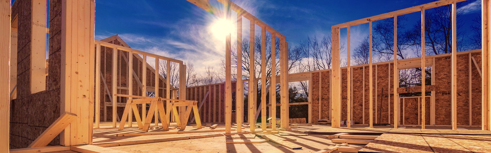 New construction of a house/Framed New Construction of a House/Building a new house from the ground up