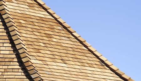 Close of up cedar shakes and shingles