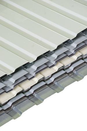close up of steel roofing